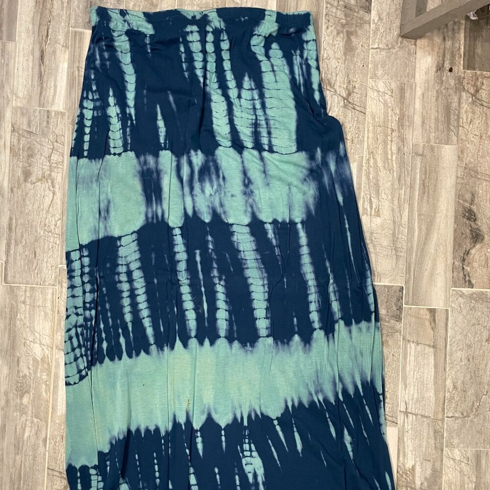 Blue Tie Dye Light Cotton Skirt